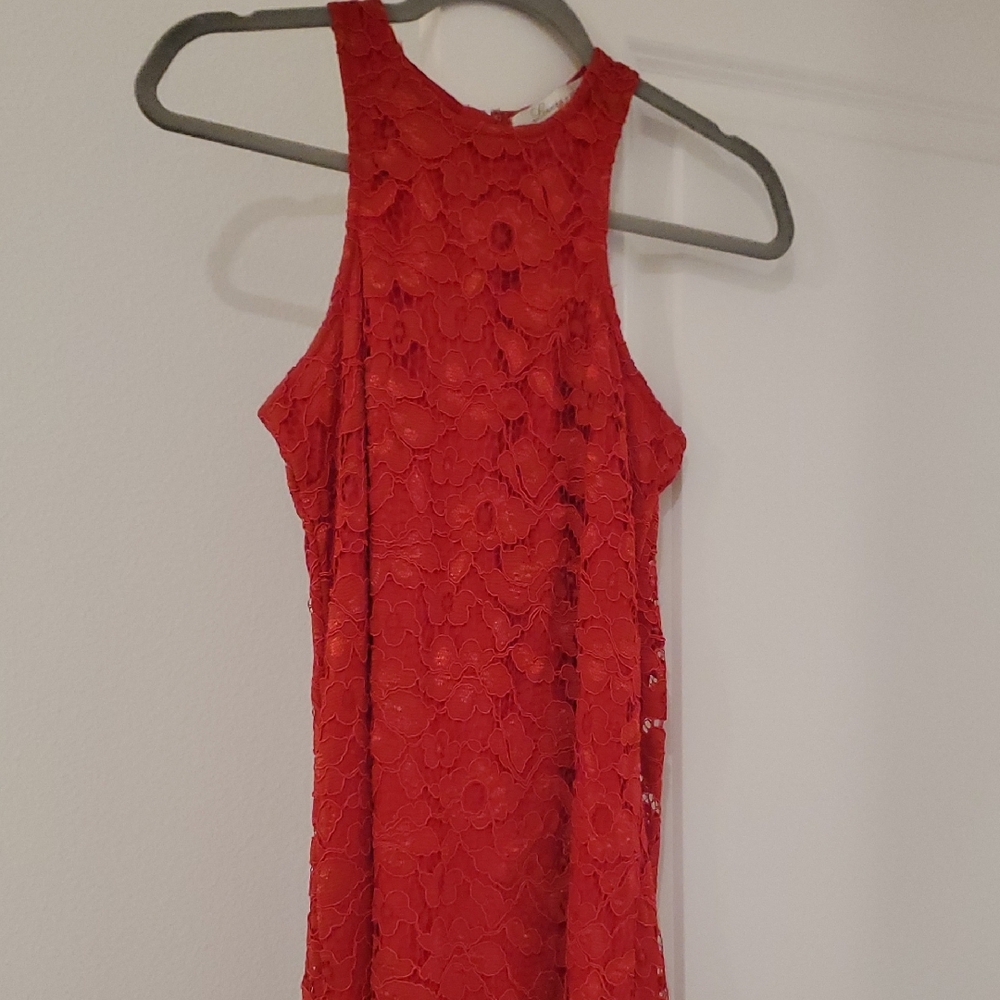 Lovers + Friends Red Lace Mini Dress
